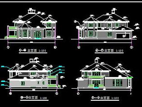 某小區二層精品別墅建筑施工圖紙免費下載 別墅圖紙